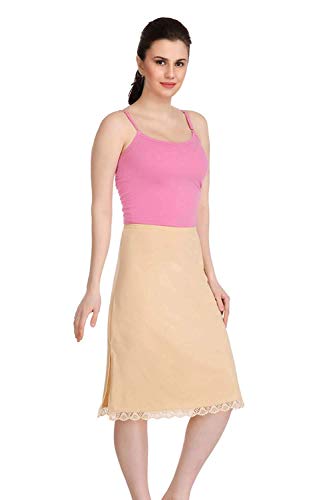 Image of Splash Cotton Rich Regular Skirt Slip for Women - Knee Length