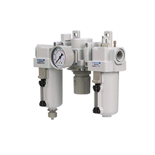 Pneumaticplus SAU400A-N04G-MEP Dual Air System 1/2 Inch Npt - Compressed Air Filter, Regulator & Lubricator W/Additional Free Air Port 3/8 Inch Npt thumb #1