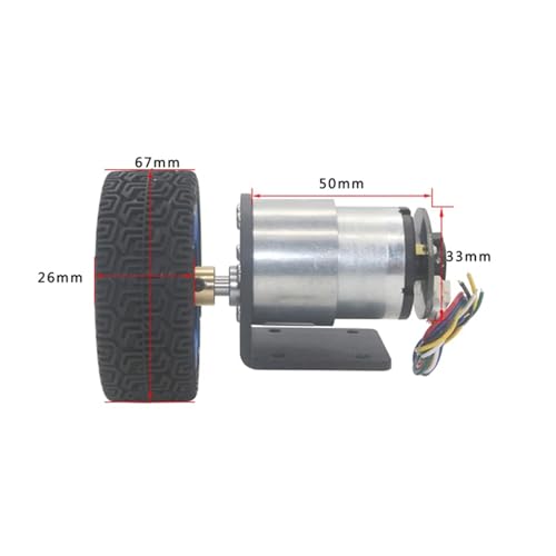Moteur à engrenages JGB37-520 12V 530RPM avec encodeur et support pour robot - 4