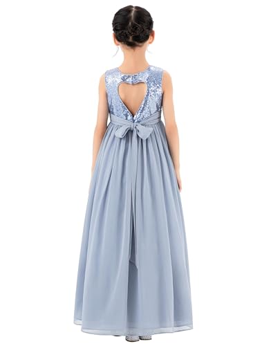 ekidsbridal Chiffon Sequins Heart Cutout Flower Girl Dresses for Beauty Pageants SH13