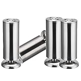 SetSailW Patas de Mesa Regulables En Altura 4pcs Patas para Muebles Regulables en Altura Patas para Cama Altas para Bar, TV, Escritorio, Armario, LibrerÍa, con Tornillos,silver-20CM(7.9IN)
