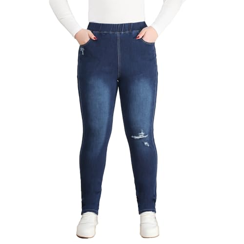 Jean skinny pull-on pour femme en denim stretch regular et grande taille style boyfriend