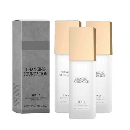 Foundation Color Changing - Base de maquillaje para envejecimiento de la piel, 30 ml, cambio de color, corrector nude, sombra universal para todos los tipos de piel (3)