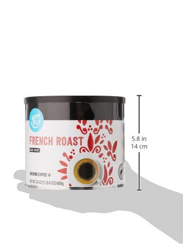 Amazon Brand - Happy Belly French Roast Canister Ground Coffee, Dark Roast, 24 Ounce #TOP5