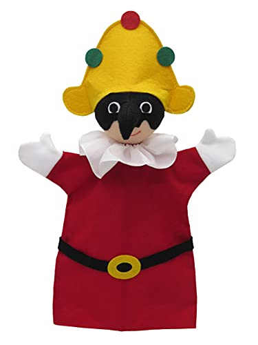 Burattino da Mano Pulcinella Multicolore 32 cm, 22222A