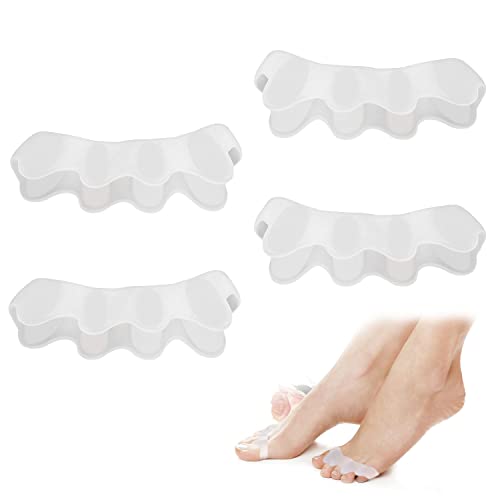 VIKSAUN 2 Par Separador Dedos Pie Kits de enderezadora de dedos en gel Separador Dedos Pie Silicona para Hallux Valgus Dedos de Martillo dedos torcidos y dedos superpuestos Cover