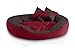 BedDog® 4in1 Hundebett SABA, Wende-Hunde-Kissen oval-rund, großes Hundekörbchen, abwischbares Hundebett mit Rand, für drinnen, draußen, XL, Sultan, rot-braun
