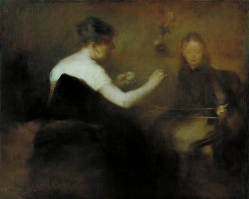 Tableau toile Eugène Carrière reproduction d'art portrait décoration murale salon 60x90cm