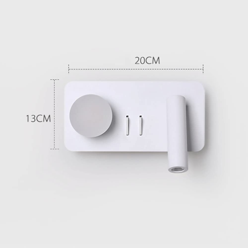 Faretti da soffitto a LED da 6 W, Testa Singola, Parete, Finitura Bianca, Luce di Lettura Decorativa in Ferro battuto, Applique Regolabili, Applique per Camera da Letto e Comodino