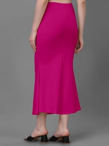 Image of Women's Saree Shapewear Petticoat, Cotton Blend Stretchable Mermaid Skirt, High Waist Tummy Control, Smooth Curve Fit with Adjustable Drawstring