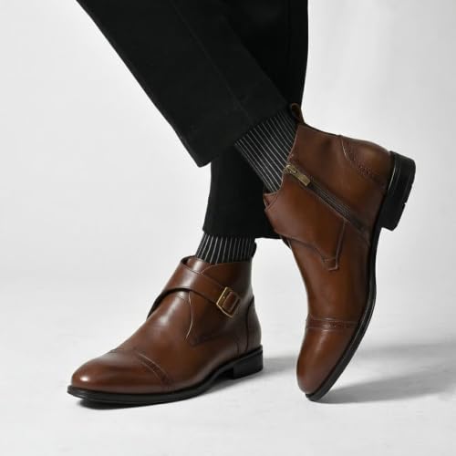 Image of Arkbird Men's Dress Boots Genuine Leather Ankle Boot for Men Classic Casual Oxford Style Footwear
