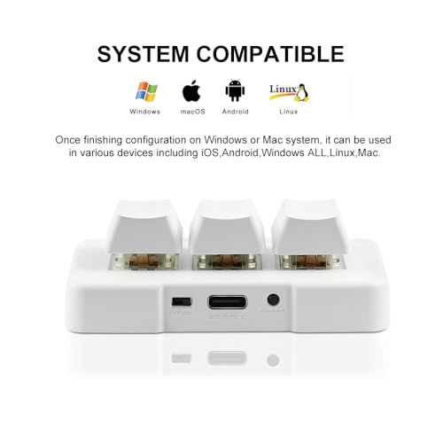 Eholy Usb Mini Pc Keyboard Custom Macro Gaming Programmable Keyboard 3 Key Mini Keypad Usb Wired Wireless Keyboard For Video Game Music Osu Office Work thumb #5