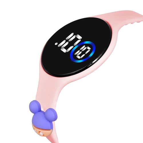 Image of GOLDENIZE FASHION Waterproof Digital LED Slim Round and Square Touch Colourful Display Wrist Watch for Boys & Girl's Stylish Kids Birthday Gift Digital Watch Combo of 2 Watches