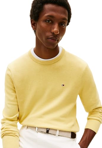 Tommy Hilfiger Men's Essential Ssnl Cotton Crewneck Mw0Mw39999, Yellow, XXL 2