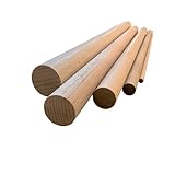 Hardwood Round Wooden Dowels, Multiple Diameters 6-25mm, Lengths 30-100cm, Natural Wood (Diameter: 25mm x Length: 30cm) - Image 1