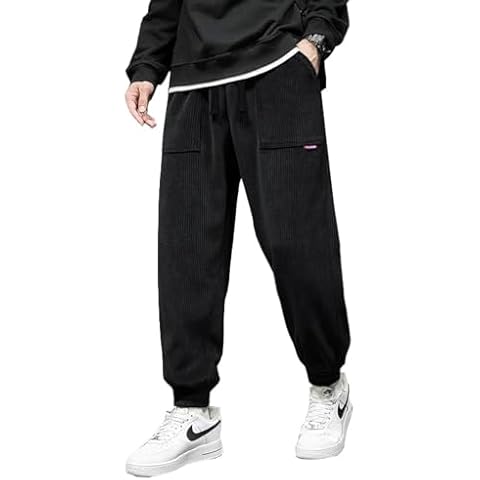 WZIKAI Mens Corduroy Tapered Joggers with Pockets Cover