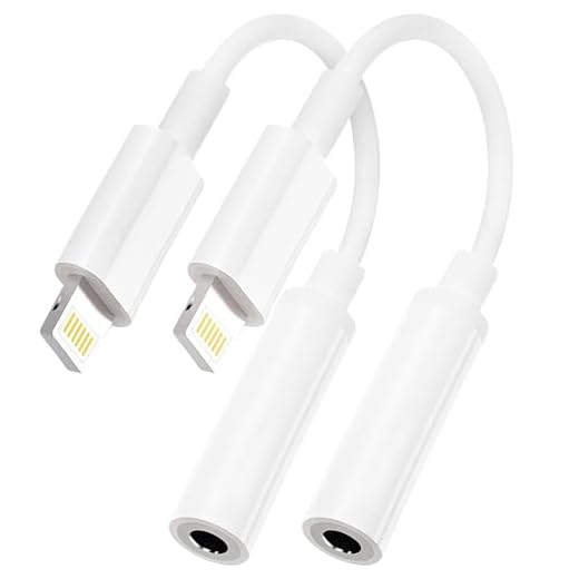 2 Pack Apple MFi Certified Lightning to 3.5 mm Headphone Jack Adapter iPhone Jack Aux Audio Dongle Cable Earphones Headphones Converter Compatible with iPhone 12 12 Pro11 XR XS X 8 7 iPad iPod