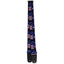 Buckle-down Sangle de guitare 34-60″ Australia Flags - Les Beatles, Paul McCartney, John Lennon, RIngo Starr, George Harrison