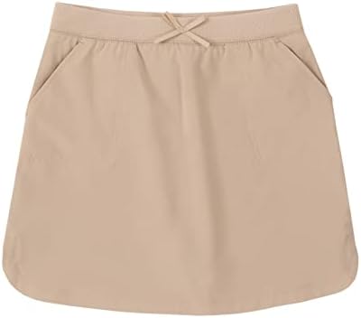 IZOD Girls' School Uniform Pull-On Scooter Skirt, Khaki, 16