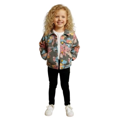 Image of A.T.U.N. (ALL THINGS UBER NICE) Trendy Girls Denim Jacket | Casual Outerwear with Full Button Front, Smart Collar & Pockets | Stylish Casual Kids Jacket for Everyday, Travel, Party & Daily Style