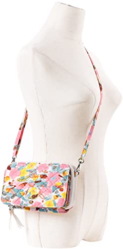 Brentano Cotton Quilted Double-Zipper Crossbody Wallet Purse And Clutch (Peach Blossom) #TOP5