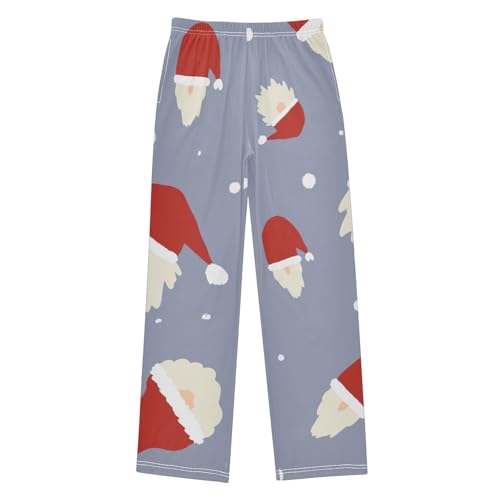 Boys' Pants Santa Hats Merry Christmas Long Bottoms Jogger Pants Elastic Waist Trousers with Pockets S-XL