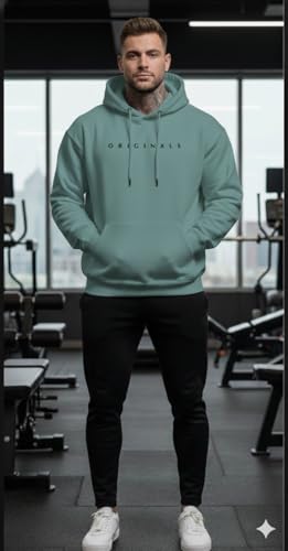 Image of Men Printed Winter Wool Hooded Sweatshirt | Warm & Soft Full Sleeve Pullover Hoodie for Winter | Casual