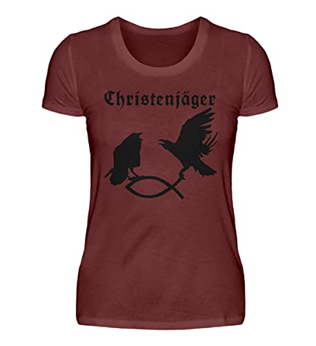 T-Shirt Odins Raben Hugin et Munin Femme Rouge XXL Generisch