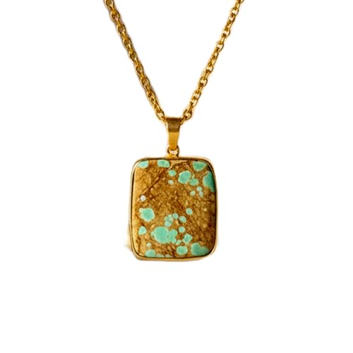 Collier turquoise naturelle LKBEADS en argent 925 sterling de haute joaillerie