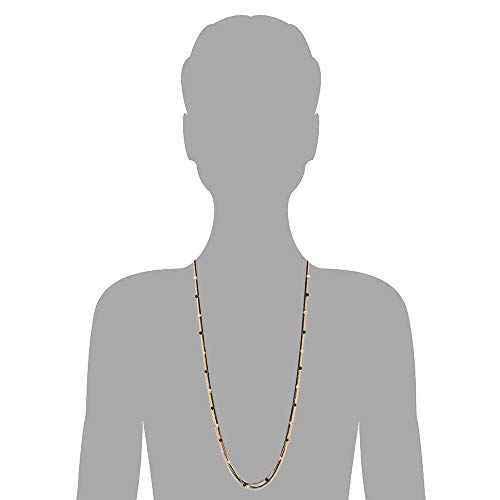 COOLSTEELANDBEYOND Black Gold Multi-Strand Long Chains Statement Necklace with Crystal Beads Charms Pendant, Dress Prom4