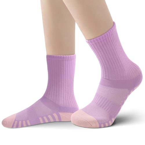 Image of GRAPMKTG 6 Pack Cotton Crew Athletic Socks Men Women Cushioned Boot Work Socks Moisture Wicking Hiking Running Sports Socks