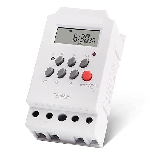 Interruptor temporizador programable Interruptor temporizador Digital con carril Din, 30A, 220V, CA, 12V, CC, temporizador electrónico, horario de 7 días, relé de tiempo programable, Control de reloj