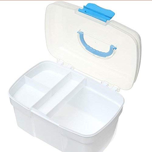 Empty First Aid Kit Family Medicine Chest Storage Box Household Plastic Drug Holder Case Medicine Cabinet (Blue-Small Size) - Thumbnail 6