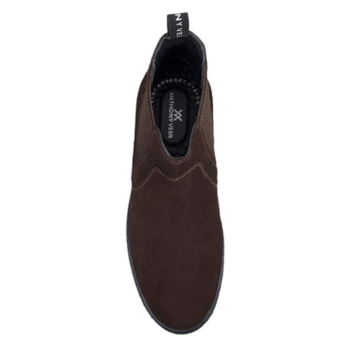 Anthony Veer Hills Classic Chelsea Leather Sneakers for Men | Made with Premium Calfskin Suede | Durable Rubber Outsole & Cushioned Leather Footbed | Slip-Resistant4