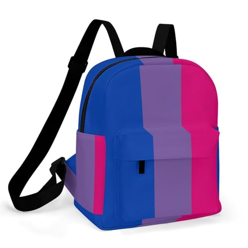 LGBTQ Bisexual Pride Backpacks Laptop Mini Backpacks for Women Travel Shoulder Bag Bookbag Rucksack Daypack 10 Inch