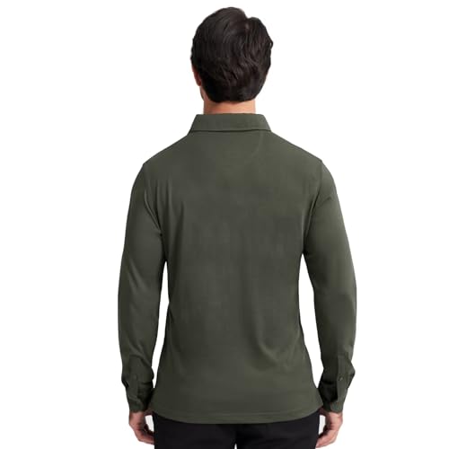 Image of Men's Business Long and Short Sleeve Polo Shirts Mercerized Cotton Blend Casual Stylish Collared Shirts