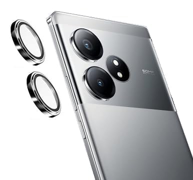 Image of [Silver, 2-Pack Camera Lens Protector For Realme GT 6 5G, 9H Tempered Glass Back Camera Cover Screen Protector, Anti-Scratch Individual Aluminum Metal Protective Ring