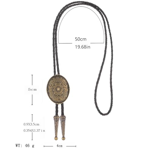 Image of GelConnie Floral Bolo Tie for Men Womens Bolo Tie Necklace Native American Black Men's Bolo Ties Western Cowboy Bolero Ties
