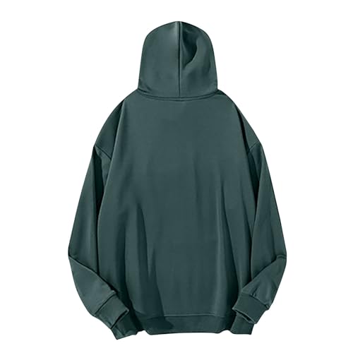 Mens Hoodies Big and Tall Long Sleeve Hooded Sweatshirt Casual Solid Color Pullover Tops 2025 Trendy Fashion Clothes3