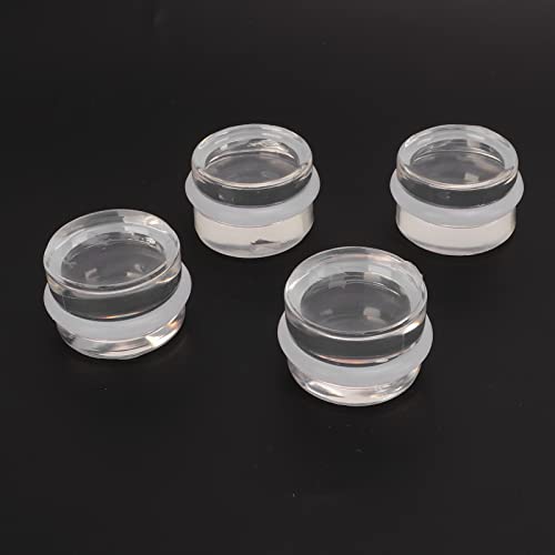 4 Peças Rolha de Porta Plástico Acrílico Transparente Formato Redondo Sem Perfuração para Sala de Es