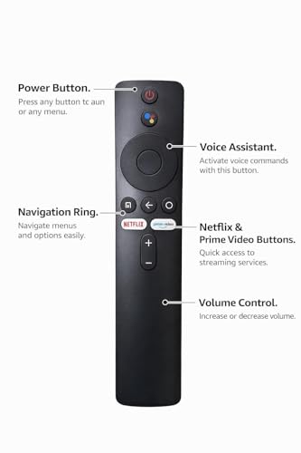 Image of Sadhwanis Voice Remote Control Compatible with Mi Smart LED TV with Bluetooth Works with Mi TV Stick, Mi Box, Android TV Google Assistant Voice (Please Match with Old Remote)