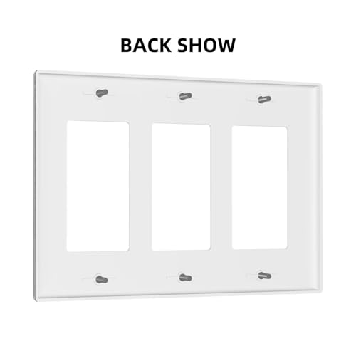 Decorative Outlet Covers Vintage Black Wood Plank Wooden Board 3 Gang Outlet Cover Wall Plate Triple Rocker Light Switch Cover Plate Switch Plate Covers for Farmhouse Home Decor