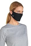 Coolibar UV Face Mask with Shapeable Nose Wire - UPF 50+ Sun Protection - Blackburn in Black