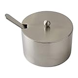 Brushed Stainless Steel Salt Cellar with Spoon