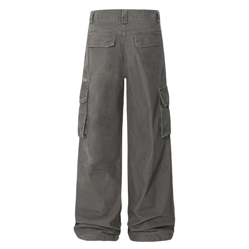 Men's Pants Spring Summer American Retro Zipper Casual Cargo Trouser for Men4