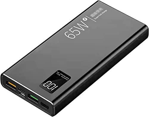 Cargador Portátil 65W Cargador Portátil 50000Mah Banco de Energía, 20W Qc3.0 Batería Externa de Carga Rápida con Pantalla LED, Carga de Alimentación de Emergencia del Teléfono Móvil,