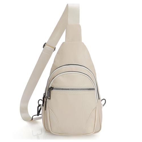 Image of JASGOOD Anti Theft Small Sling Bag for Women Leather Fanny Packs Crossbody Bags Trendy Anti-Theft Sling Purse for Travel
