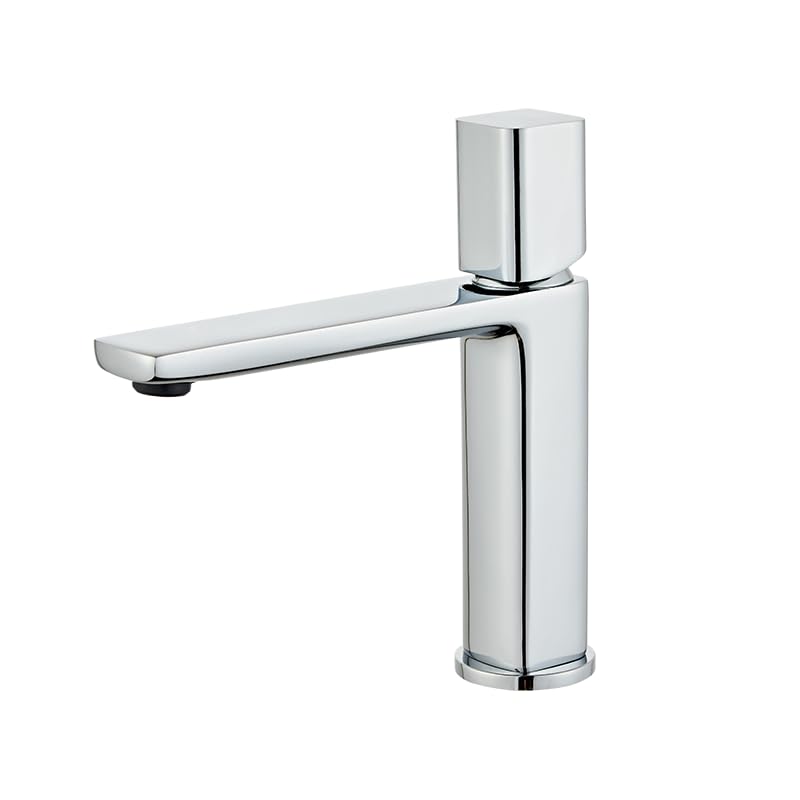 Grifo de lavabo cromado monomando para agua fría y caliente de baño