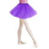 AYBUY Tutu para Mujer Falda de Tul, 1 Falda tutú de Tul para, Falda de Tul Elástico de 3 Capas para, Adulto Tutu Retro 80s Fiesta, Halloween Carnaval Disfraz (Morado Oscuro)