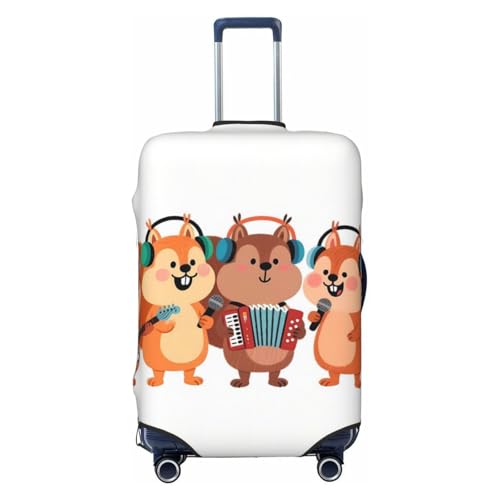 Squirrels Cartoon Band Luggage Covers For Suitcase Travel Suitcase Cover Protector Anti Scratch Covers For 29-32 Inch Luggages Xl